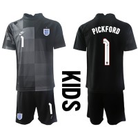 Koszulka piłkarska Anglia Jordan Pickford #1 Bramkarska Strój Domowy dla dzieci MŚ 2022 tanio Krótki Rękaw (+ Krótkie spodenki)